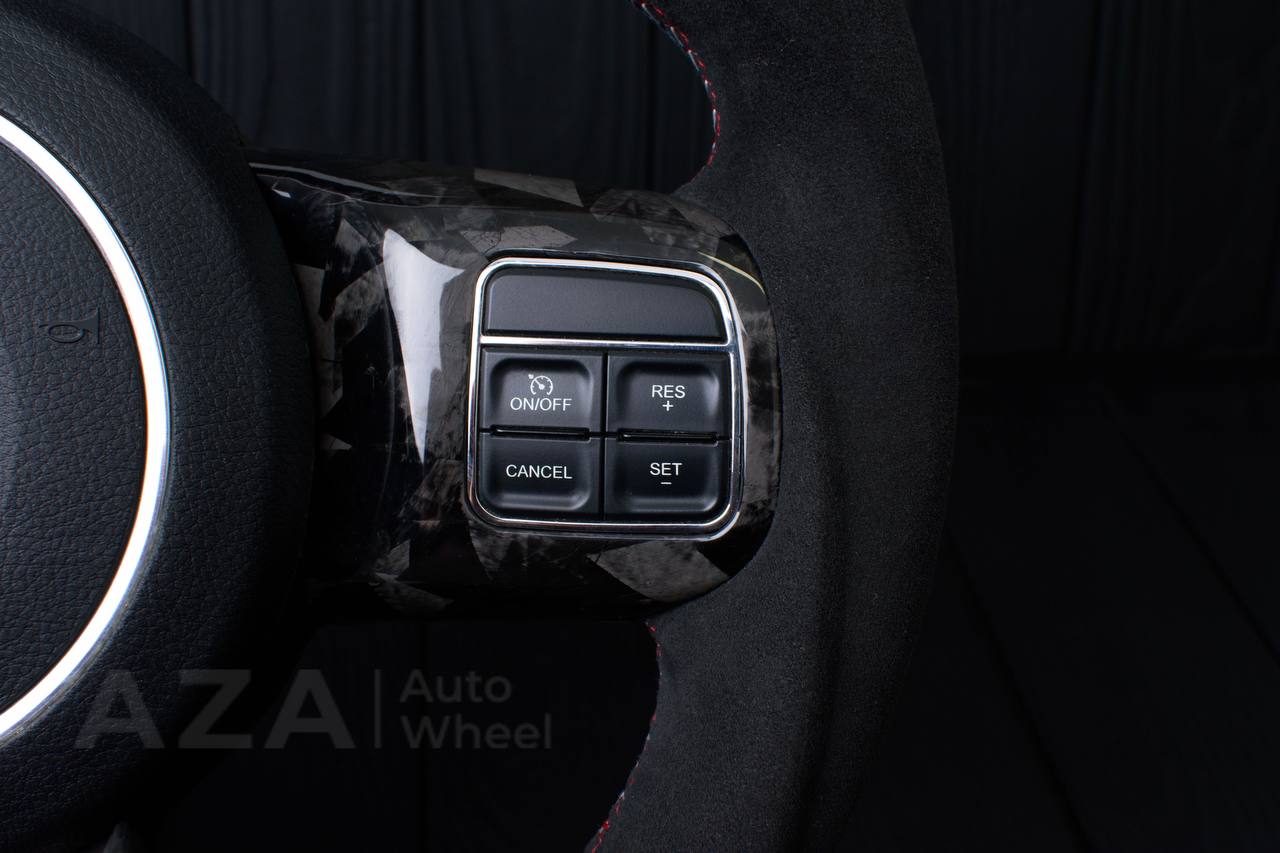 Steering wheel JEEP Wrangler JK Rubicon Sahara Patriot Compass 2011-2017 Carbon fiber/Alcantara/American flag colors - Image 8