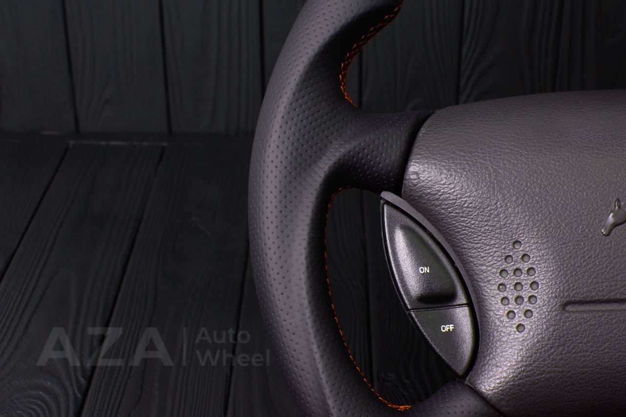 Steering wheel Ford Mustang GT Cobra Alcantara/Perforated leather/Orange stripe (can be any color per request) - Image 14