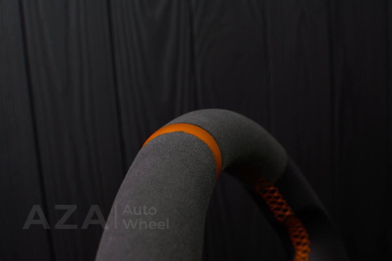 Steering wheel Ford Mustang GT Cobra Alcantara/Perforated leather/Orange stripe (can be any color per request) - Image 13