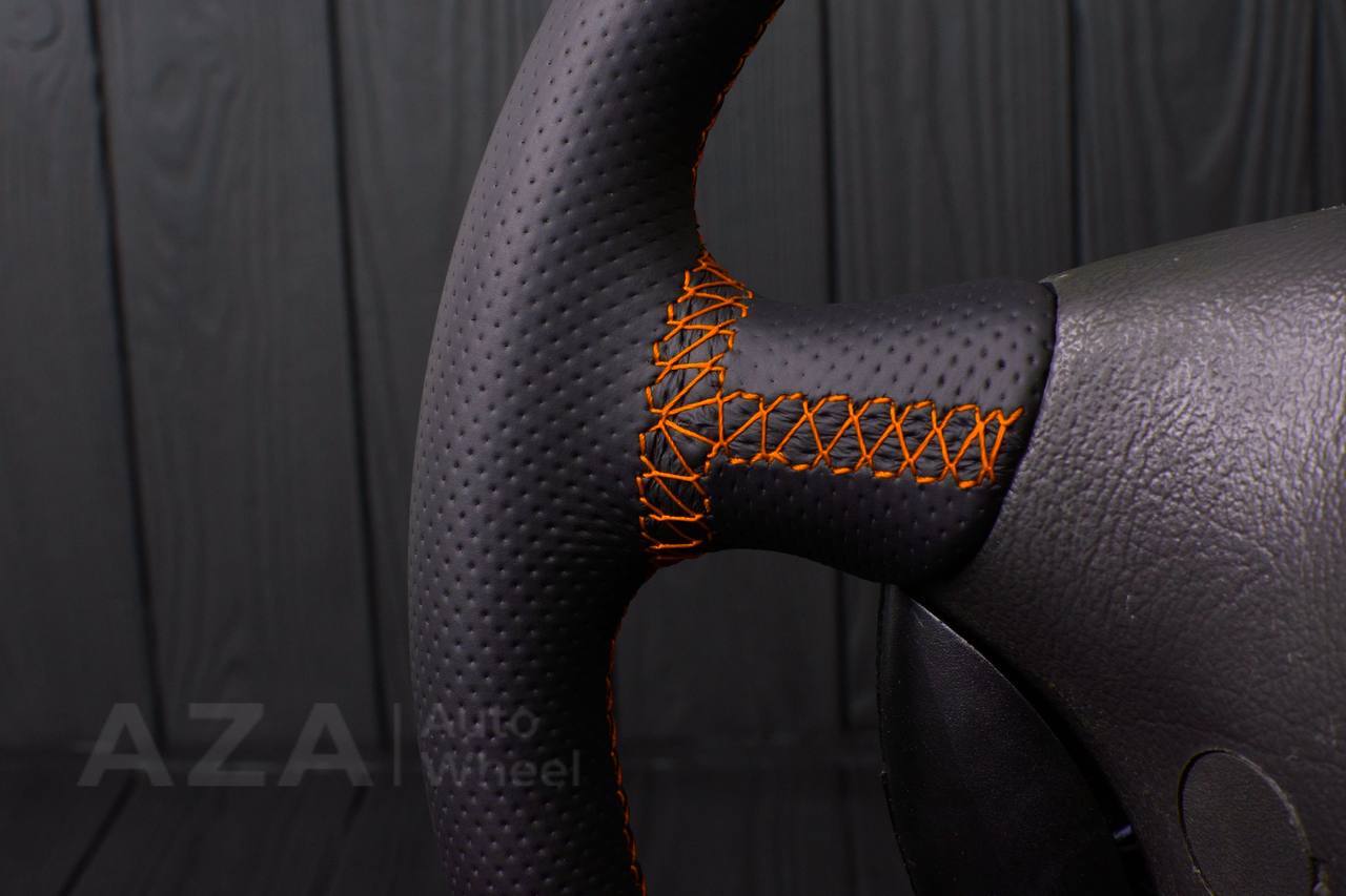 Steering wheel Ford Mustang GT Cobra Napa/Perforated leather/Orange stripe (can be any color per request) - Image 5