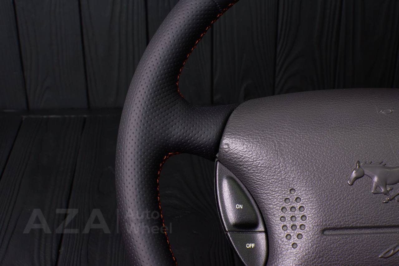 Steering wheel Ford Mustang GT Cobra Napa/Perforated leather/Orange stripe (can be any color per request) - Image 14