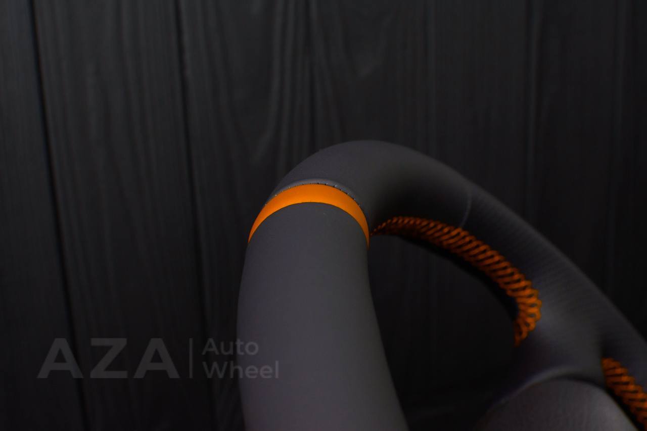 Steering wheel Ford Mustang GT Cobra Napa/Perforated leather/Orange stripe (can be any color per request) - Image 13