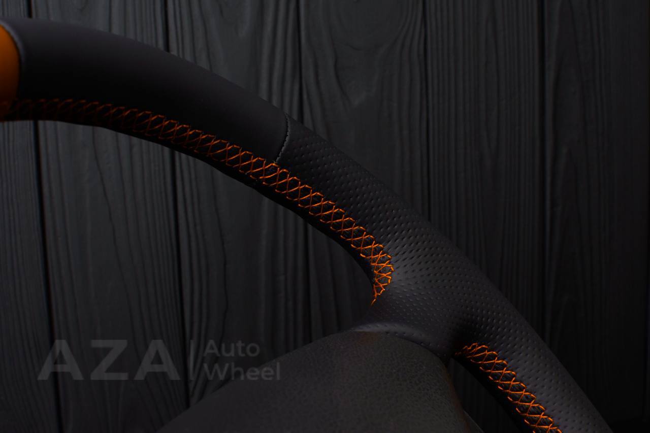 Steering wheel Ford Mustang GT Cobra Napa/Perforated leather/Orange stripe (can be any color per request) - Image 12