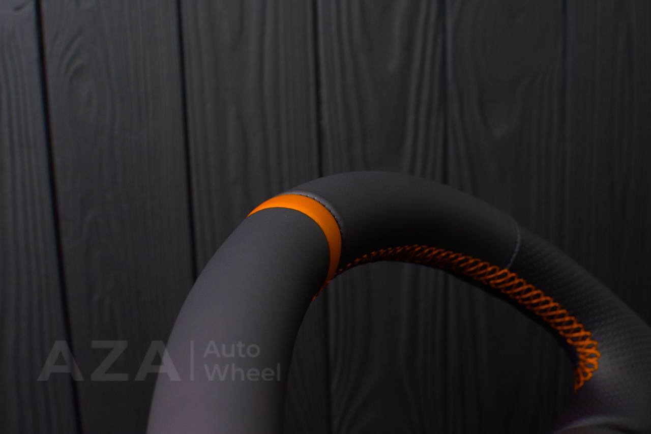 Steering wheel Ford Mustang GT Cobra Napa/Perforated leather/Orange stripe (can be any color per request) - Image 11
