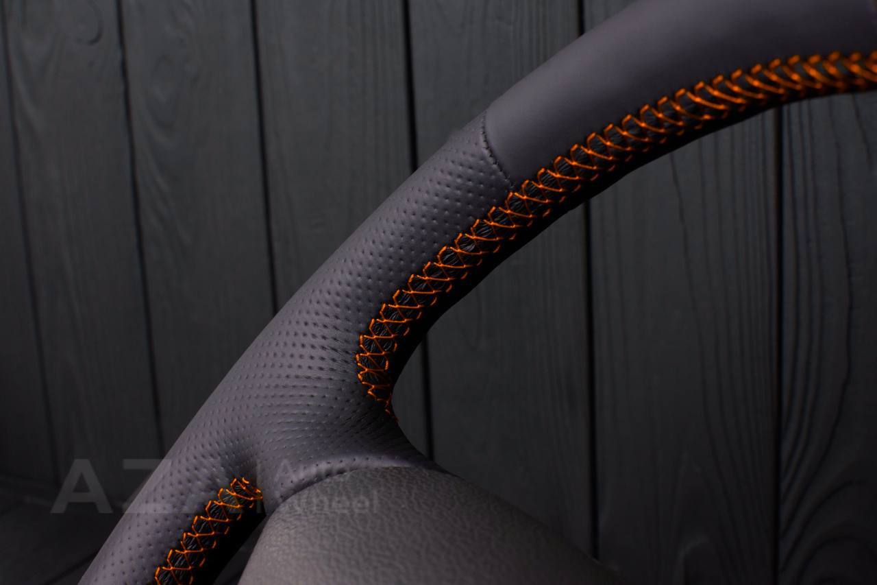 Steering wheel Ford Mustang GT Cobra Napa/Perforated leather/Orange stripe (can be any color per request) - Image 9