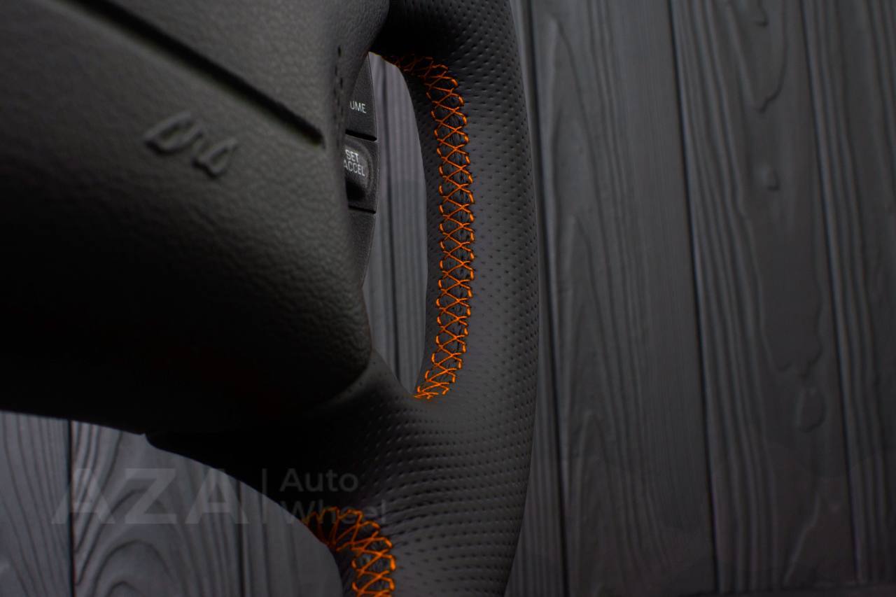 Steering wheel Ford Mustang GT Cobra Napa/Perforated leather/Orange stripe (can be any color per request) - Image 6