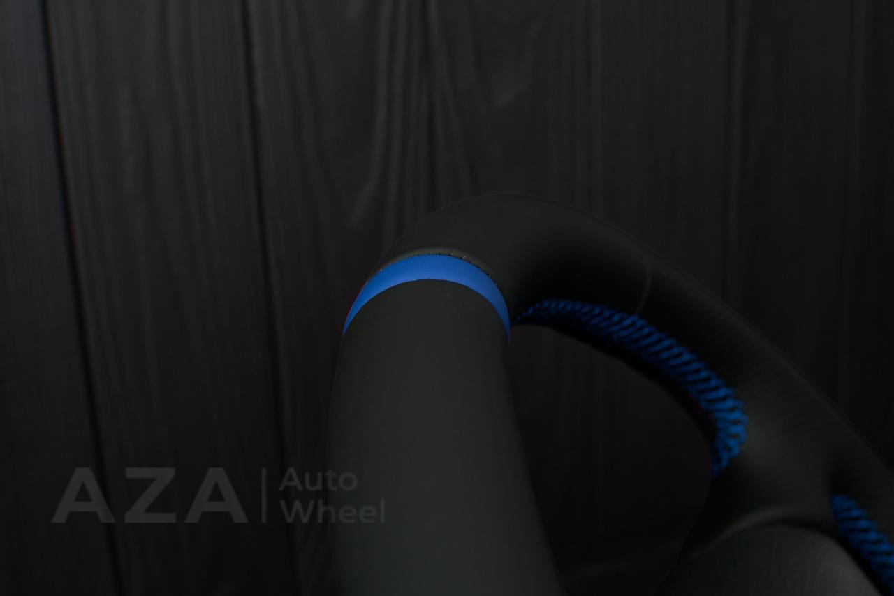Steering wheel Ford Mustang GT Cobra Napa/Perforated leather/Blue stripe (can be any color per request) - Image 12