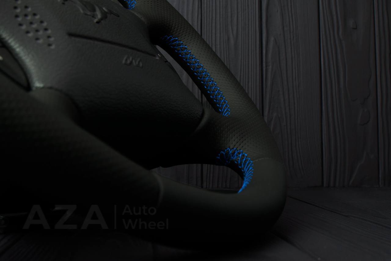 Steering wheel Ford Mustang GT Cobra Napa/Perforated leather/Blue stripe (can be any color per request) - Image 11