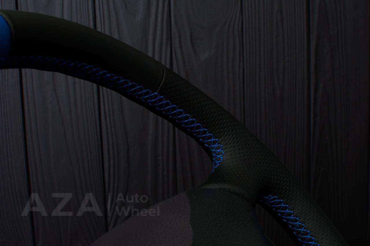 Steering wheel Ford Mustang GT Cobra Napa/Perforated leather/Blue stripe (can be any color per request) - Image 10