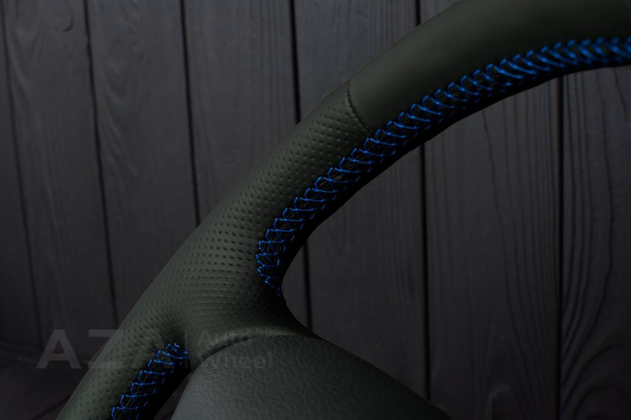 Steering wheel Ford Mustang GT Cobra Napa/Perforated leather/Blue stripe (can be any color per request) - Image 5