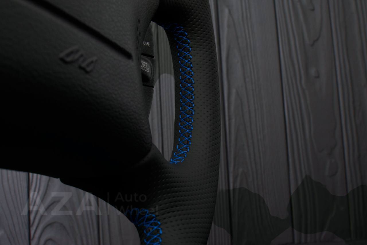 Steering wheel Ford Mustang GT Cobra Napa/Perforated leather/Blue stripe (can be any color per request) - Image 4