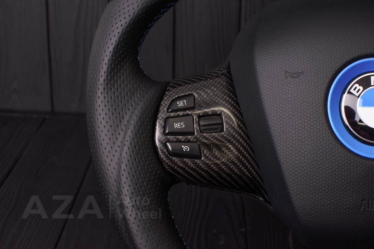 Steering wheel BMW i3 Carbon fiber/Perforated leather/Blue stripe - Image 9
