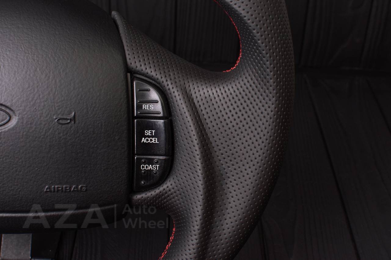 Steering wheel Ford F150/F250/F350 97-2007 Carbon fiber/Perforated leather/Red stripe (can be any color per request) - Image 13