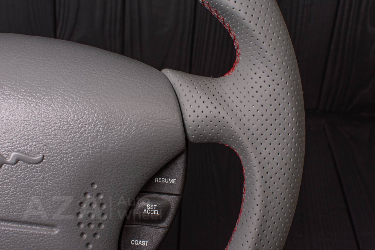 Steering wheel Ford Mustang GT Cobra Flat top/Flat bottom Napa/Perforated leather/Grey stripe (can be any color per request) - Image 11