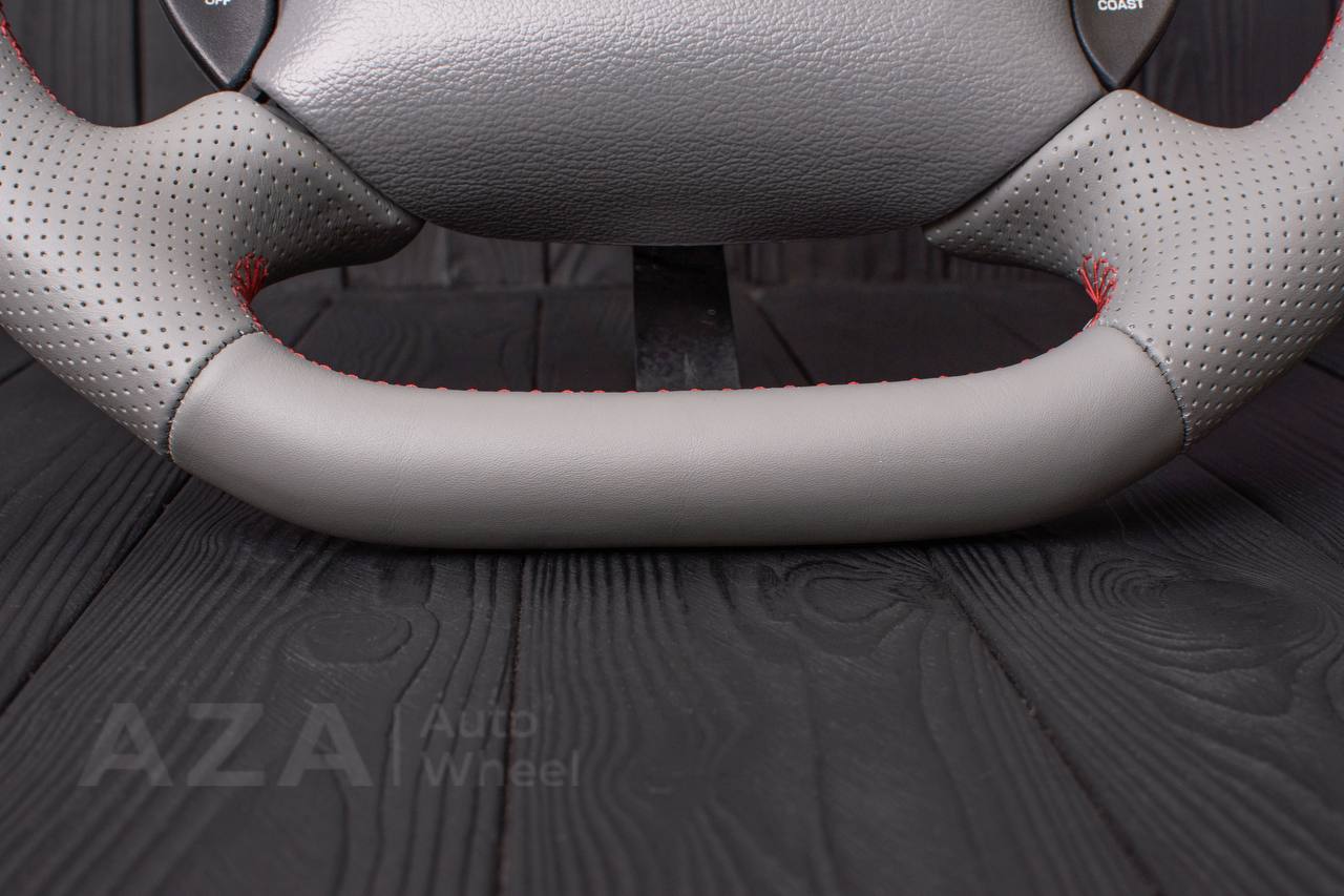 Steering wheel Ford Mustang GT Cobra Flat top/Flat bottom Napa/Perforated leather/Grey stripe (can be any color per request) - Image 10