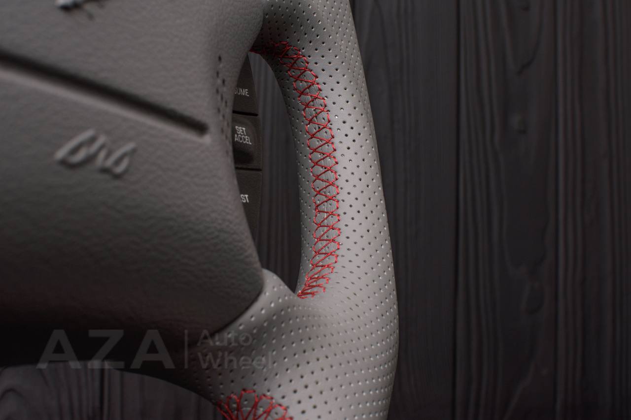 Steering wheel Ford Mustang GT Cobra Flat top/Flat bottom Napa/Perforated leather/Grey stripe (can be any color per request) - Image 9
