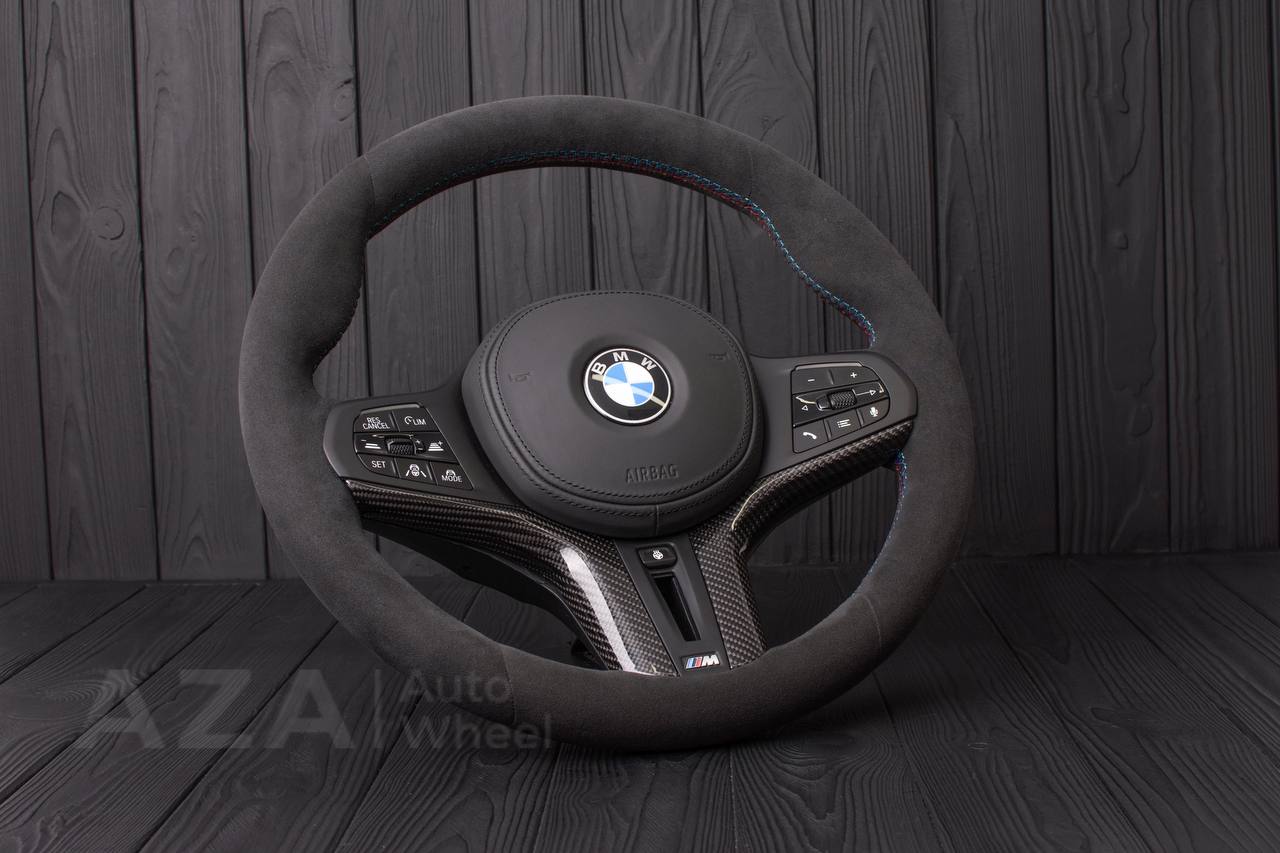 Steering wheel 2017+ BMW F90 M5 G80 M3 M4 M8 X5M X6M X3M X4M Carbon fiber trim/Alcantara (can be any colors) Heated and drivers assist options retained - Image 3
