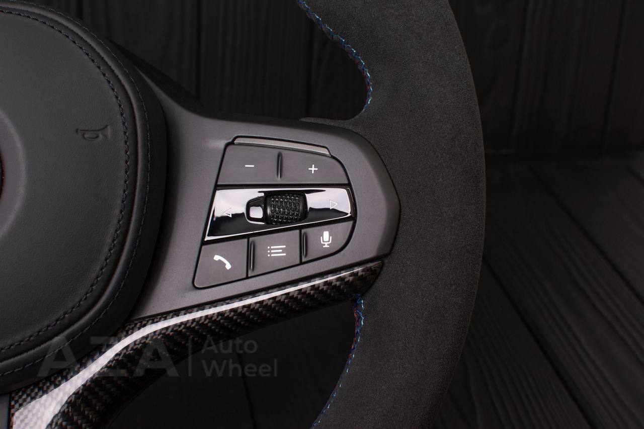 Steering wheel 2017+ BMW F90 M5 G80 M3 M4 M8 X5M X6M X3M X4M Carbon fiber trim/Alcantara (can be any colors) Heated and drivers assist options retained - Image 11
