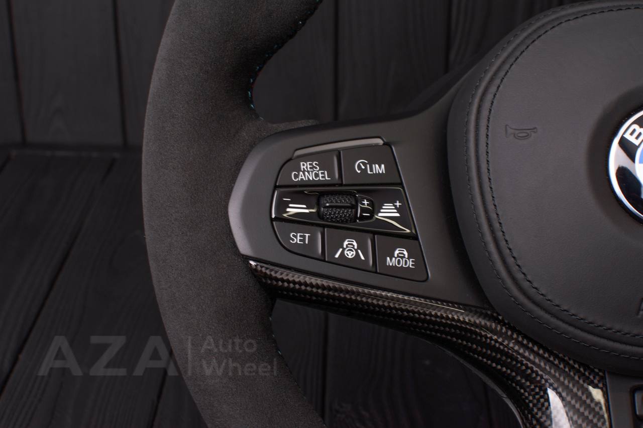 Steering wheel 2017+ BMW F90 M5 G80 M3 M4 M8 X5M X6M X3M X4M Carbon fiber trim/Alcantara (can be any colors) Heated and drivers assist options retained - Image 10