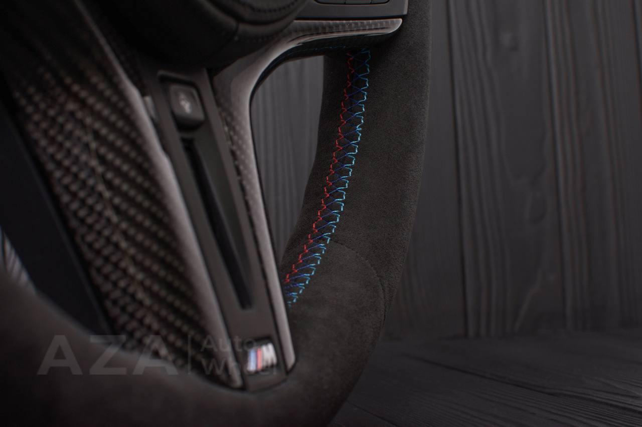 Steering wheel 2017+ BMW F90 M5 G80 M3 M4 M8 X5M X6M X3M X4M Carbon fiber trim/Alcantara (can be any colors) Heated and drivers assist options retained - Image 8