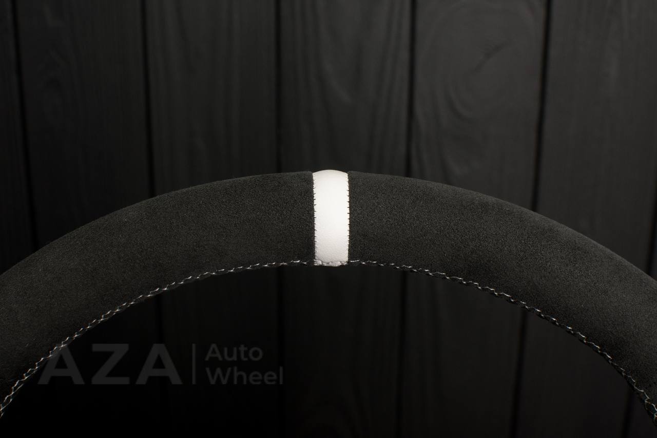 Steering wheel Ford Mustang GT Cobra Alcantara/White stripe (can be any color per request) - Image 12
