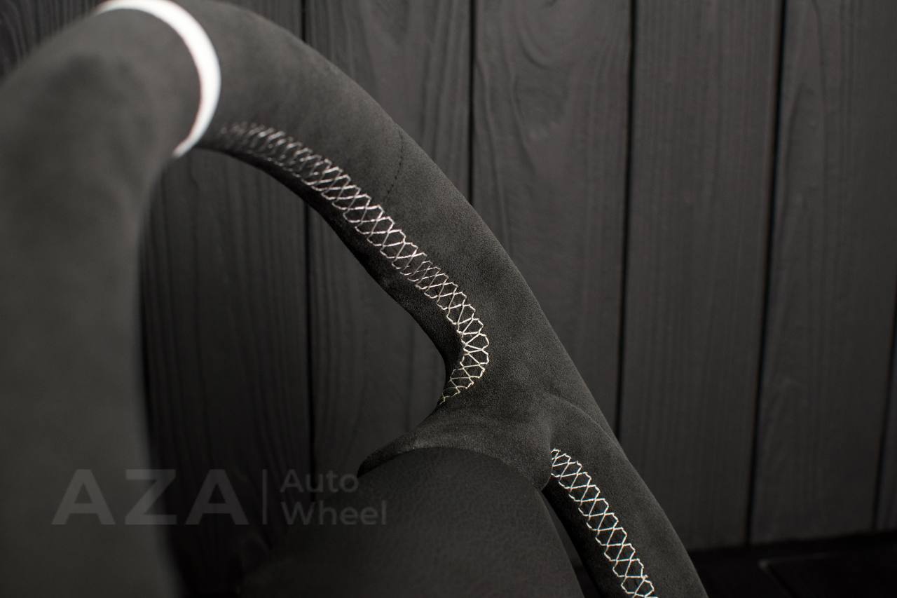 Steering wheel Ford Mustang GT Cobra Alcantara/White stripe (can be any color per request) - Image 11