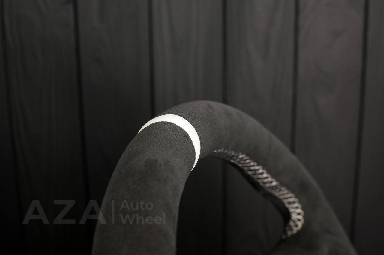 Steering wheel Ford Mustang GT Cobra Alcantara/White stripe (can be any color per request) - Image 10