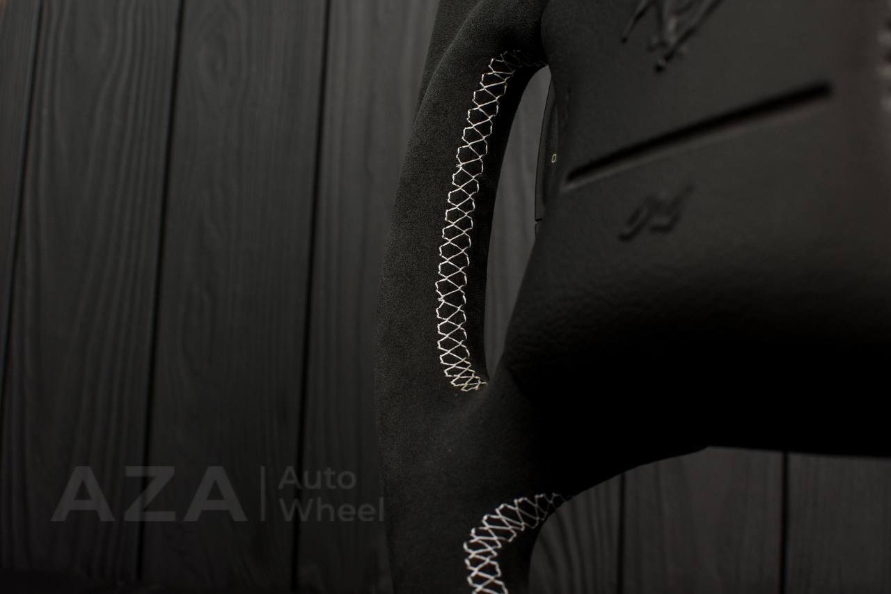 Steering wheel Ford Mustang GT Cobra Alcantara/White stripe (can be any color per request) - Image 6