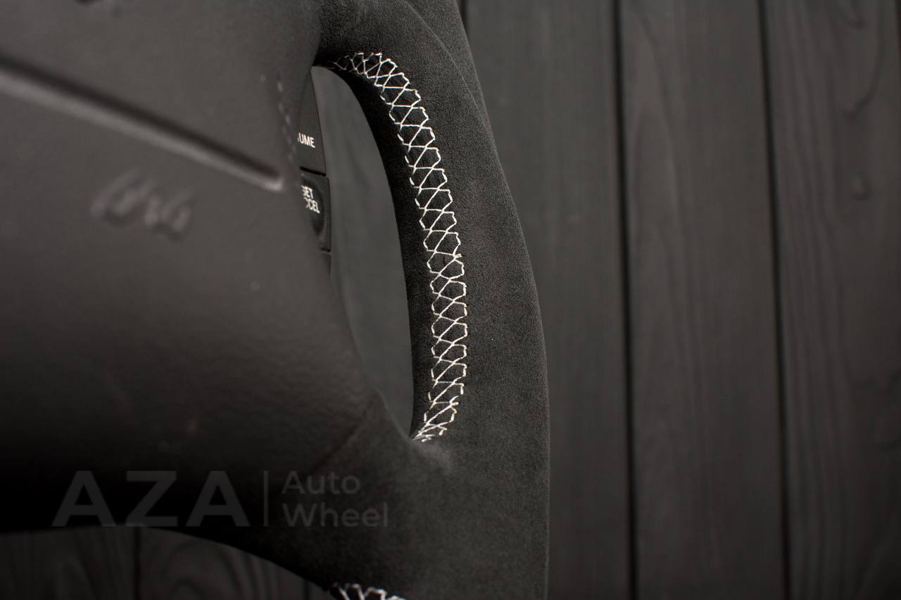 Steering wheel Ford Mustang GT Cobra Alcantara/White stripe (can be any color per request) - Image 5