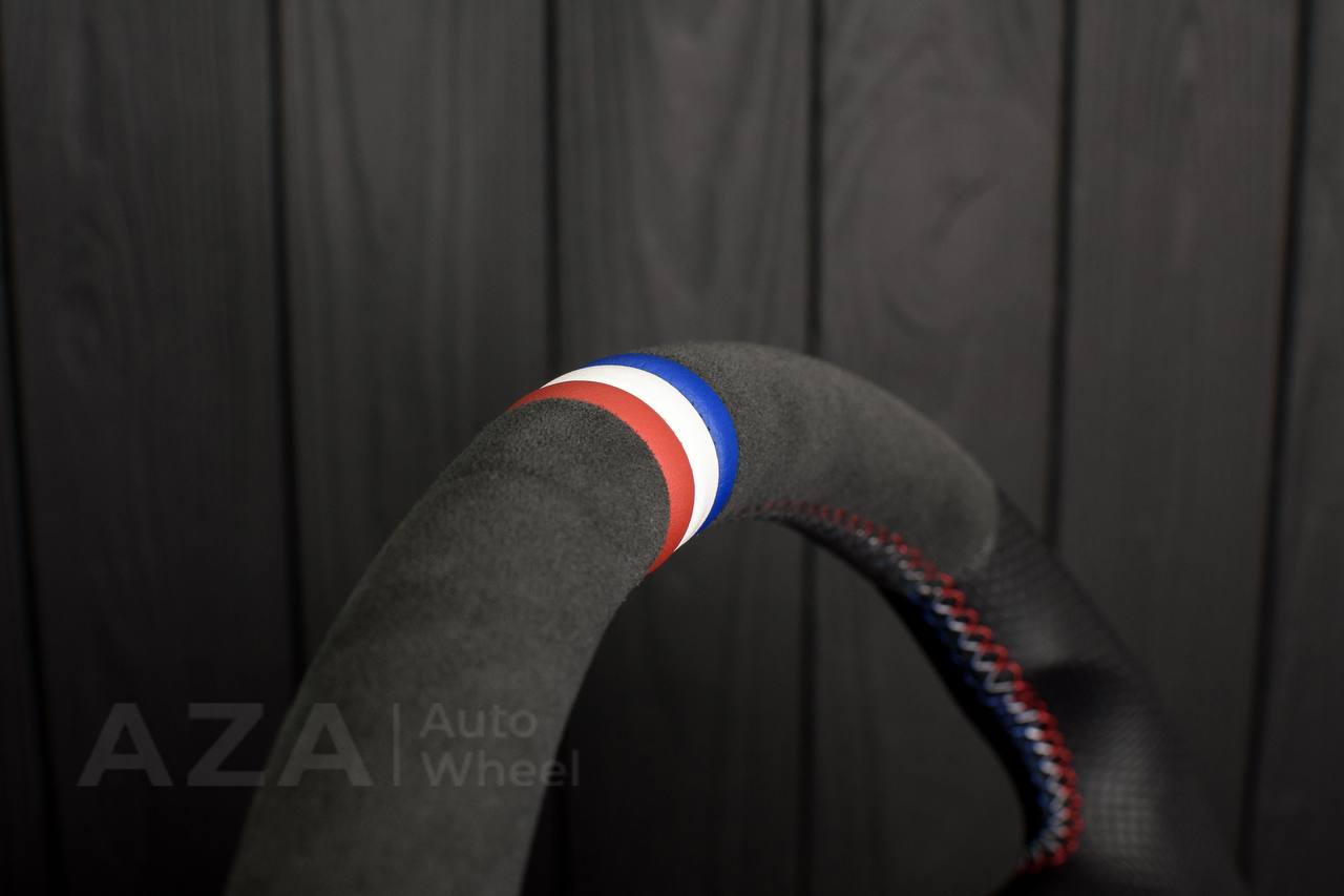 Steering wheel Ford Mustang GT Cobra Alcantara/Perforated leather/American flag (can be any color per request) - Image 11