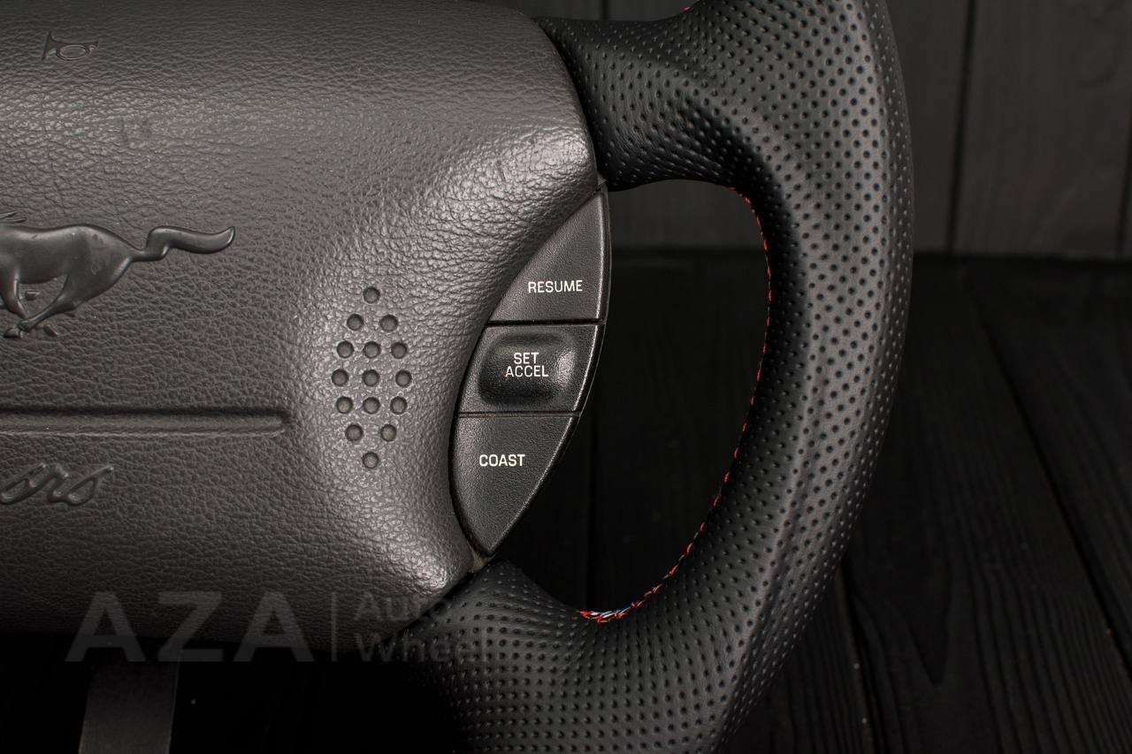 Steering wheel Ford Mustang GT Cobra Alcantara/Perforated leather/American flag (can be any color per request) - Image 10