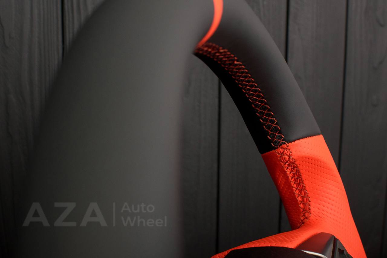 Steering wheel 2010+ Toyota 4Runner/Tacoma/Tundra/Sequoia Napa/Perforated leather/Orange stripe - Image 13