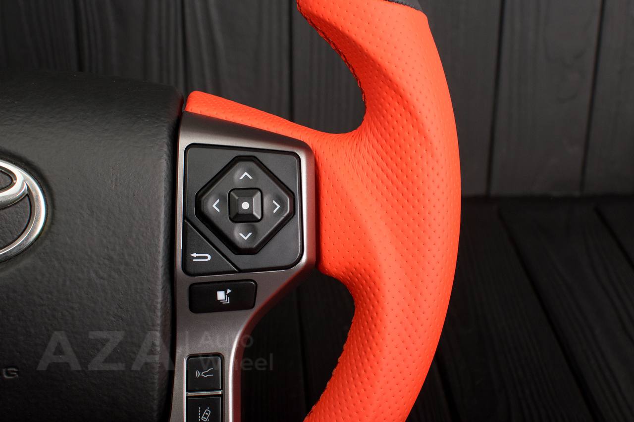 Steering wheel 2010+ Toyota 4Runner/Tacoma/Tundra/Sequoia Napa/Perforated leather/Orange stripe - Image 11
