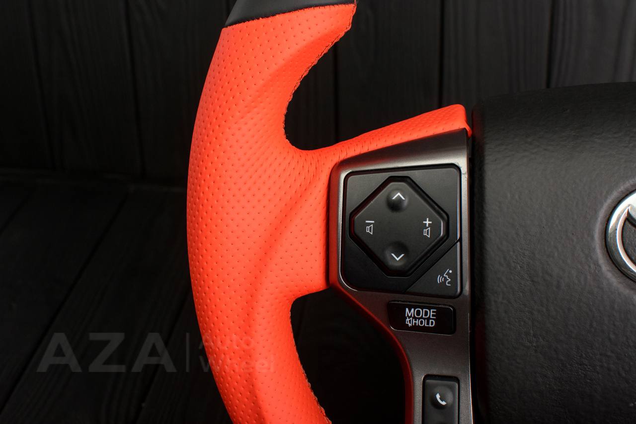 Steering wheel 2010+ Toyota 4Runner/Tacoma/Tundra/Sequoia Napa/Perforated leather/Orange stripe - Image 10