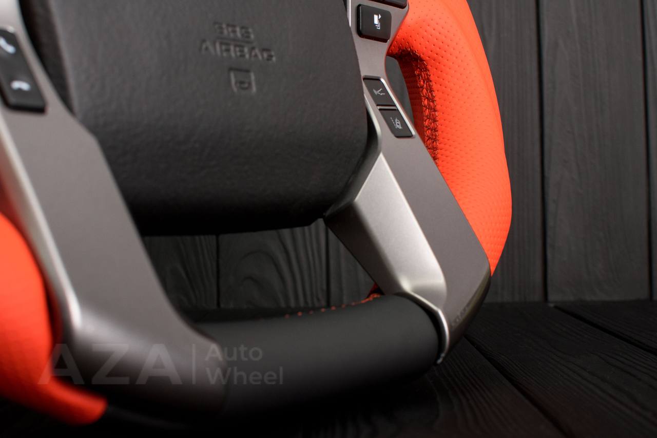 Steering wheel 2010+ Toyota 4Runner/Tacoma/Tundra/Sequoia Napa/Perforated leather/Orange stripe - Image 9