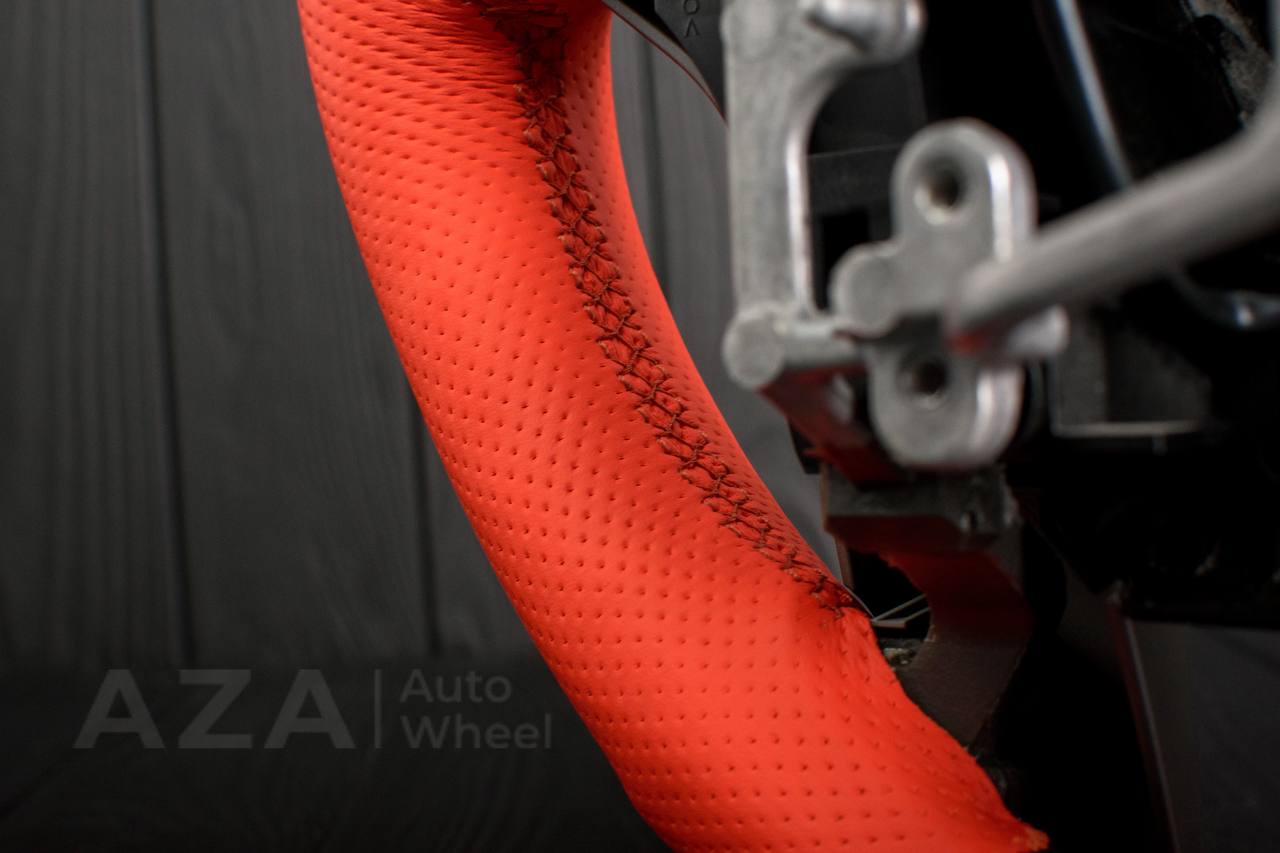Steering wheel 2010+ Toyota 4Runner/Tacoma/Tundra/Sequoia Napa/Perforated leather/Orange stripe - Image 7