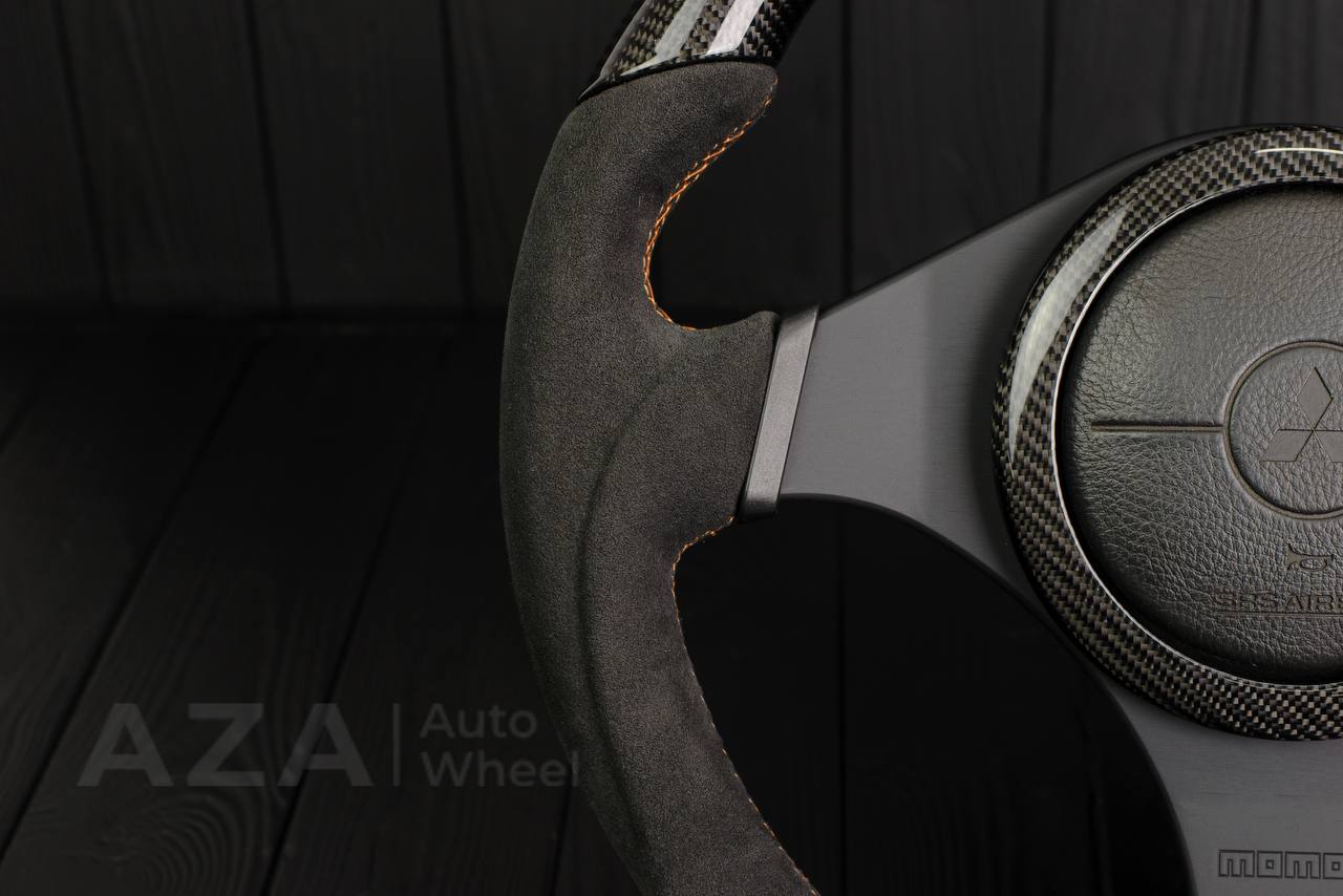 Steering wheel Mitsubishi Lancer Evolution 7/8/9 Carbon fiber/Alcantara - Image 13