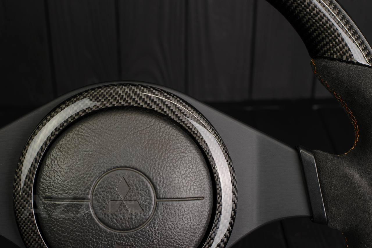 Steering wheel Mitsubishi Lancer Evolution 7/8/9 Carbon fiber/Alcantara - Image 11