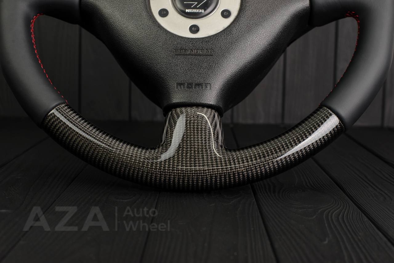Steering wheel Mitsubishi Lancer Evolution 4 Carbon fiber/Napa (can be any color) - Image 14