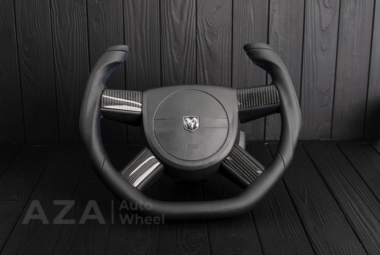 Steering wheel 2005-2010 Dodge Charger/Challenger Jet style Сarbon fiber/Napa (can be any color)