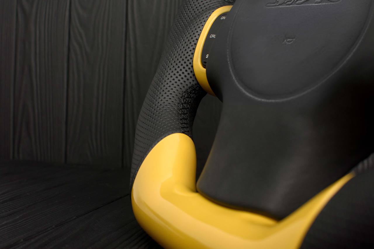 Steering wheel Plymouth/Chrysler Prowler Gloss yellow/Perforated leather/Silver stripe - Image 8