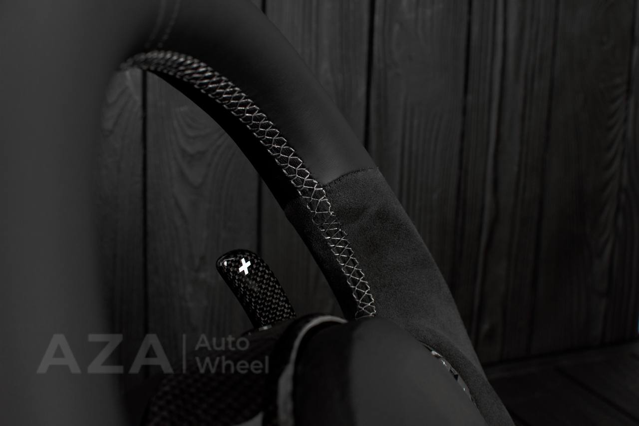 Steering wheel 2020+ TOYOTA SUPRA A90/A91+ Carbon fiber/Napa/Alcantara/Black stripe (can be any color) - Image 10