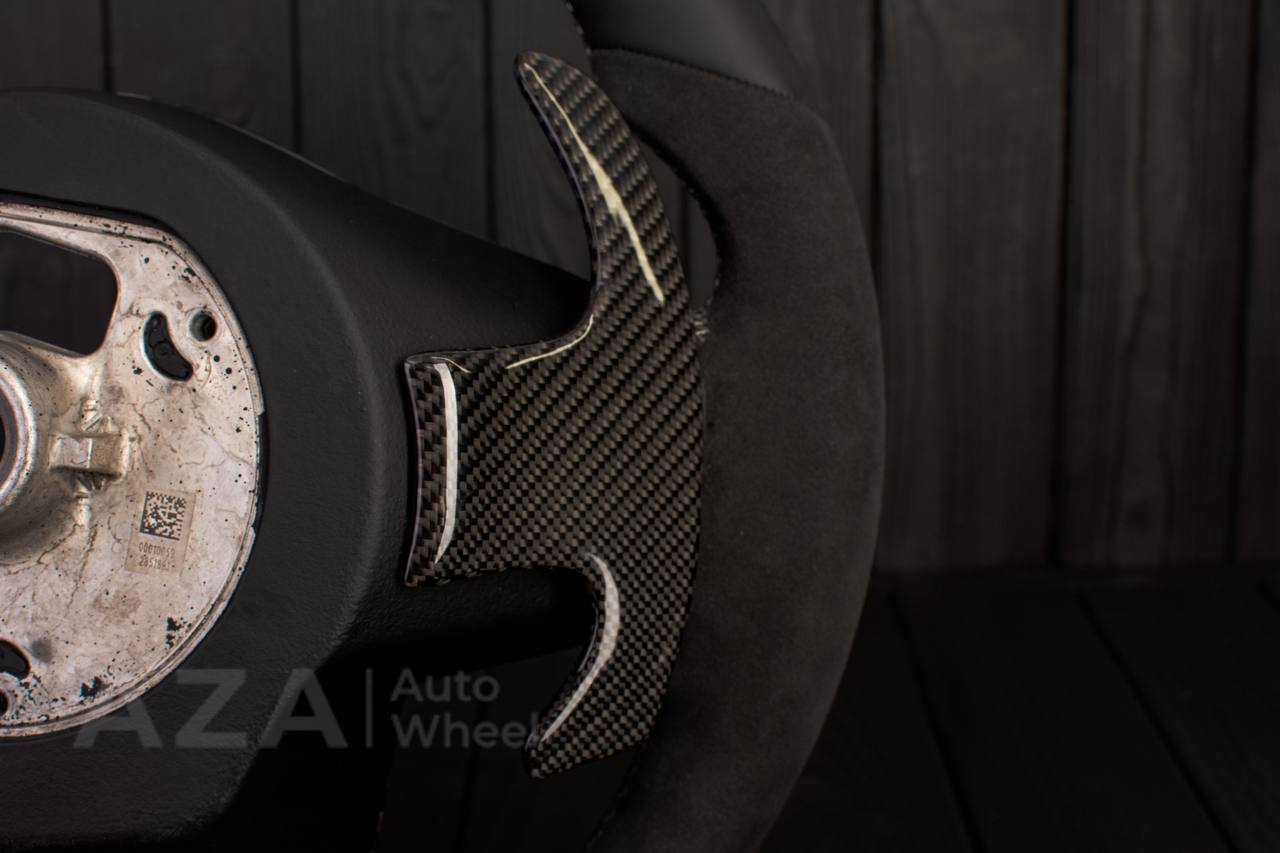 Steering wheel 2020+ TOYOTA SUPRA A90/A91+ Carbon fiber/Napa/Alcantara/Black stripe (can be any color) - Image 9