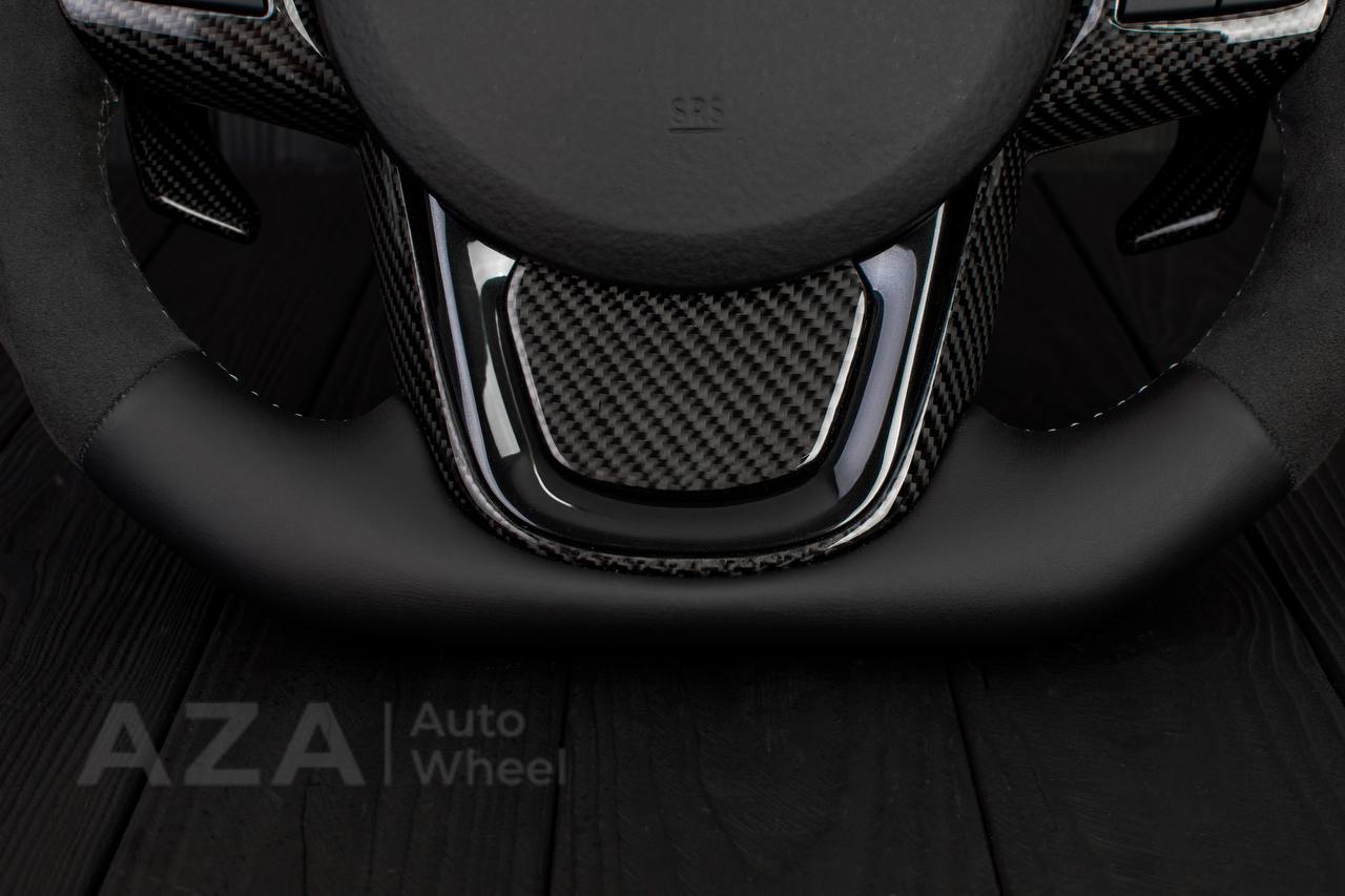 Steering wheel 2020+ TOYOTA SUPRA A90/A91+ Carbon fiber/Napa/Alcantara/Black stripe (can be any color) - Image 8