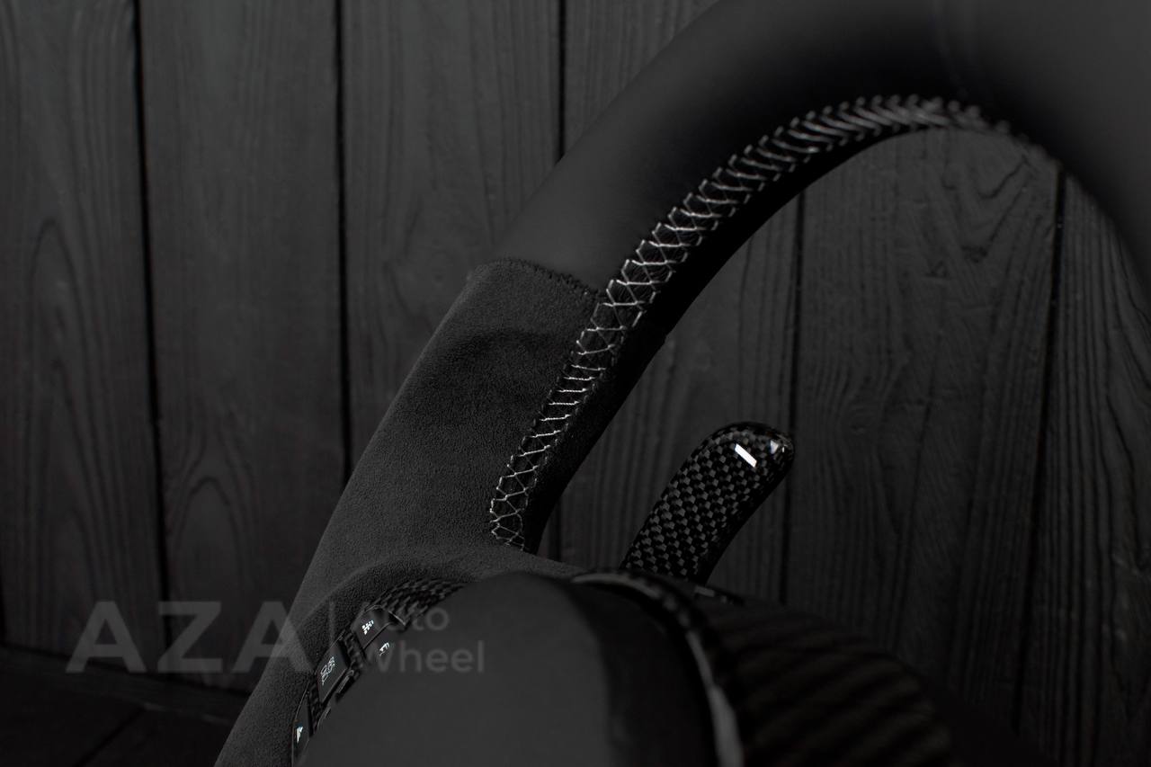 Steering wheel 2020+ TOYOTA SUPRA A90/A91+ Carbon fiber/Napa/Alcantara/Black stripe (can be any color) - Image 7