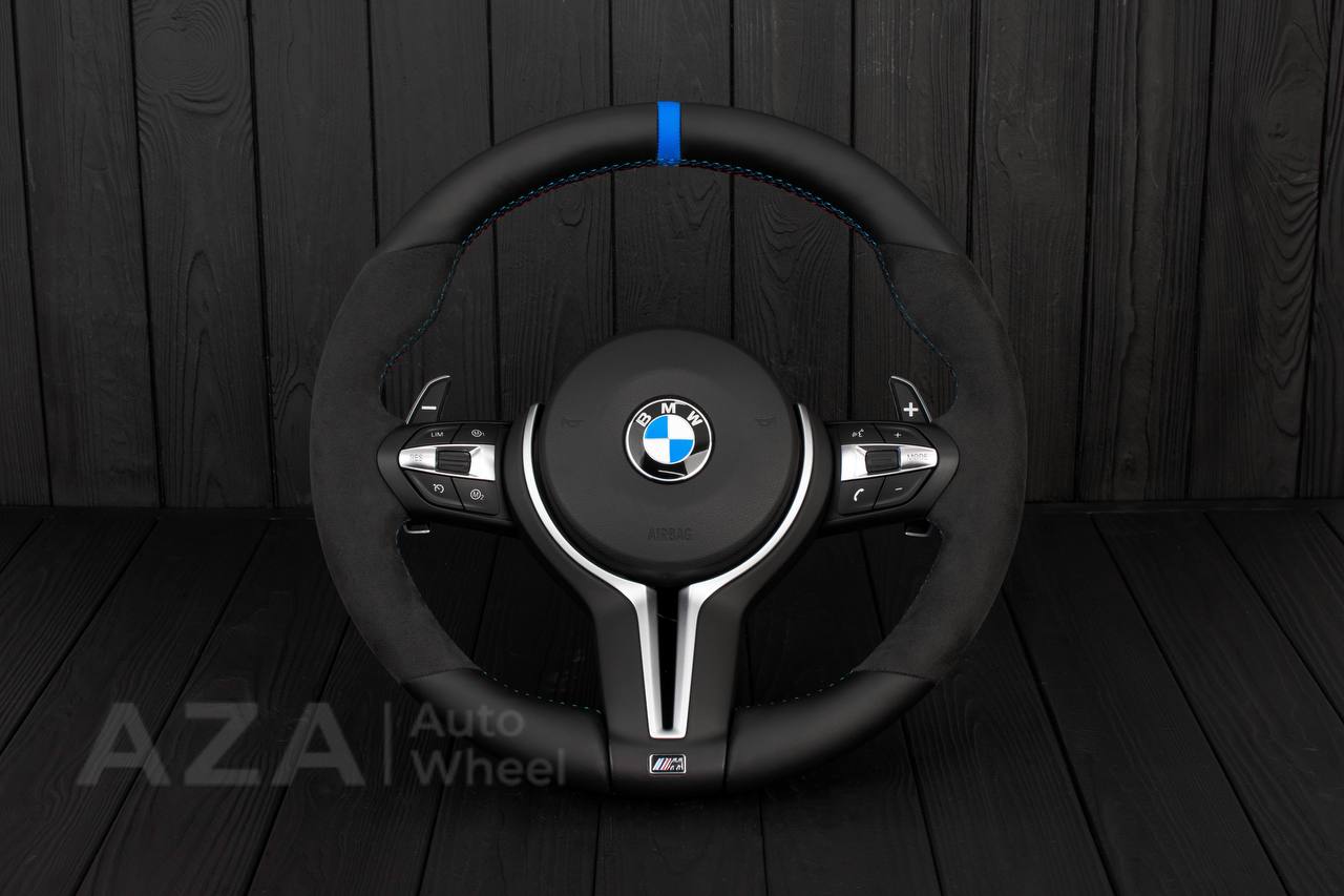 Steering wheel BMW F8X No trim Napa/Alcantara/Blue stripe (can be any color, can be heated)