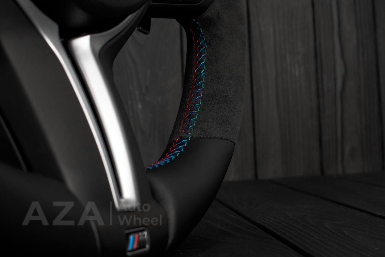Steering wheel BMW F8X No trim Napa/Alcantara/Blue stripe (can be any color, can be heated) - Image 8