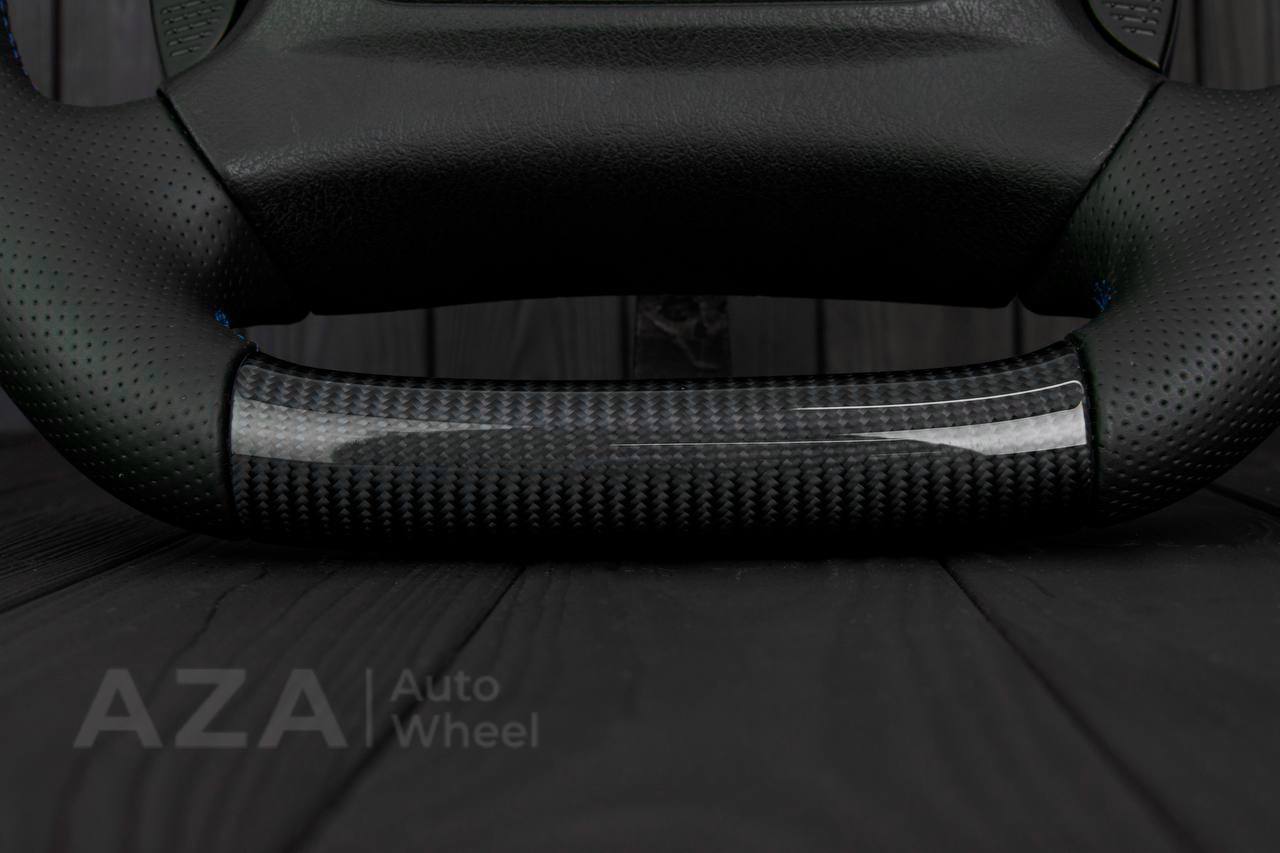 Steering wheel DODGE RAM Dakota 2ND GEN 1998-2002 Carbon fiber/Perforated italian leather/Blue stripe (can be any color) - Image 9