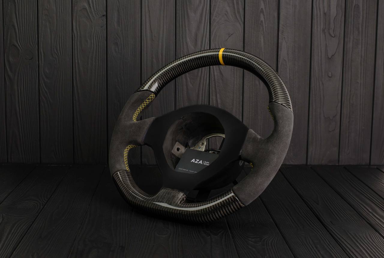 Steering wheel Lamborghini Murcielago SERVICE/LABOR Carbon Fiber/Alcantara/Yellow stripe - Image 6