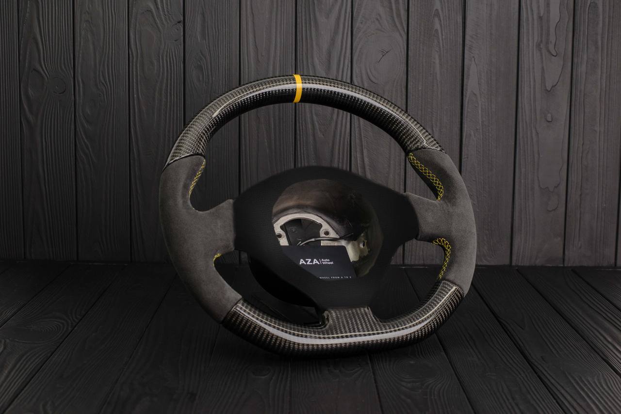 Steering wheel Lamborghini Murcielago SERVICE/LABOR Carbon Fiber/Alcantara/Yellow stripe - Image 3
